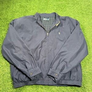Polo Ralph Lauren Men’s XXL Navy Preppy Full Zip Jacket Plaid Lined